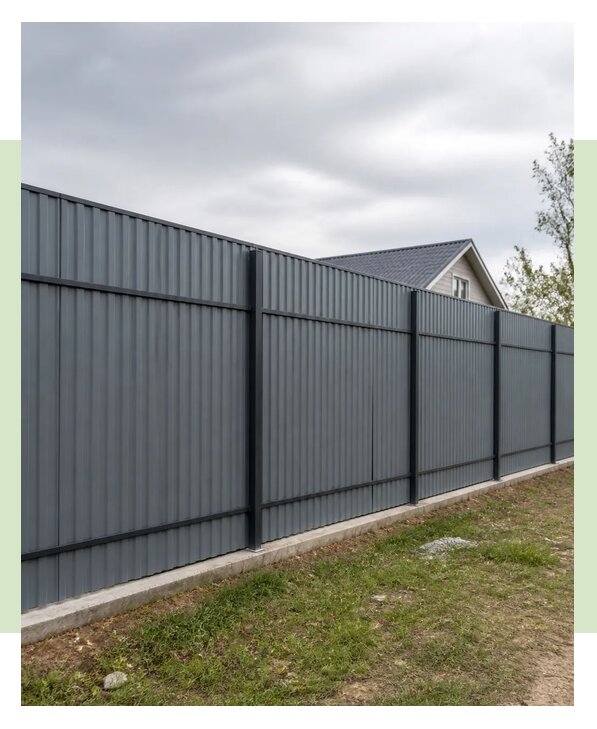 Сплошной забор из профнастила в Белебее по цене от 2550 р. | ЗаборЭксеперт-Блб
